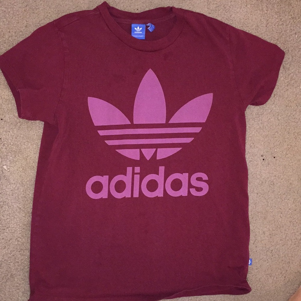 Maroon adidas shirt